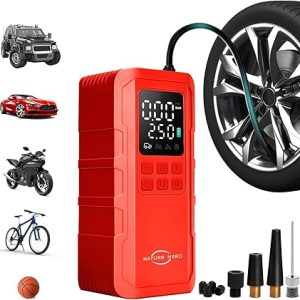 150 PSI Portable Air Compressor with Digital Pressure Gauge - Red